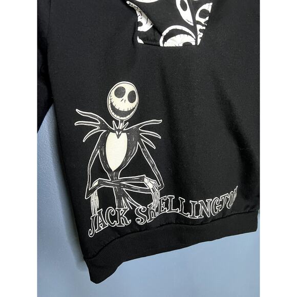 Nightmare Before Christmas Kids Sz 10 Pullover Hoodie Jack Skellington Skulls - Picture 3 of 9